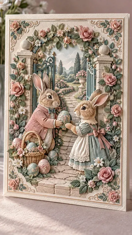 Embossed Easter Garden Cards