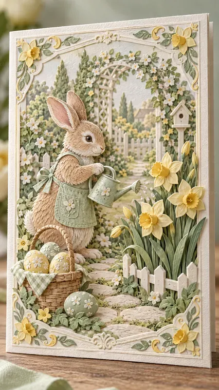 Embossed Easter Garden Cards