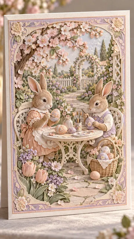 Embossed Easter Garden Cards