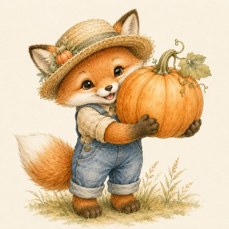 Cute Storybook Animal Harvest Friends