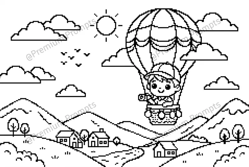 Pixel Style Adventure Kid Coloring Books