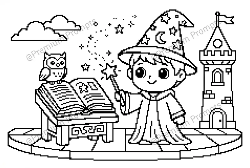 Pixel Style Adventure Kid Coloring Books