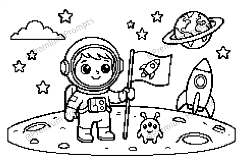 Pixel Style Adventure Kid Coloring Books