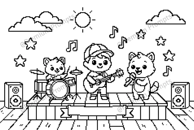Pixel Style Adventure Kid Coloring Books