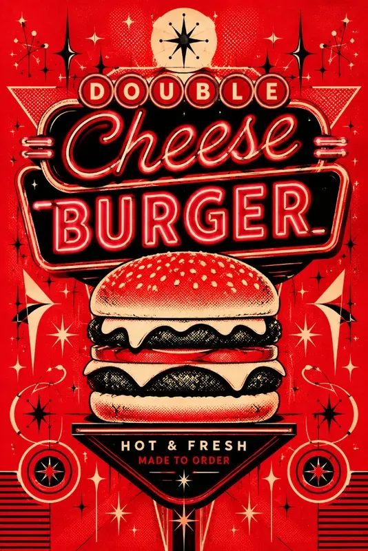 Vintage Diner Signage Menu Art Assets