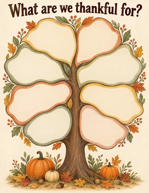 Kids Gratitude Tree Page Makers