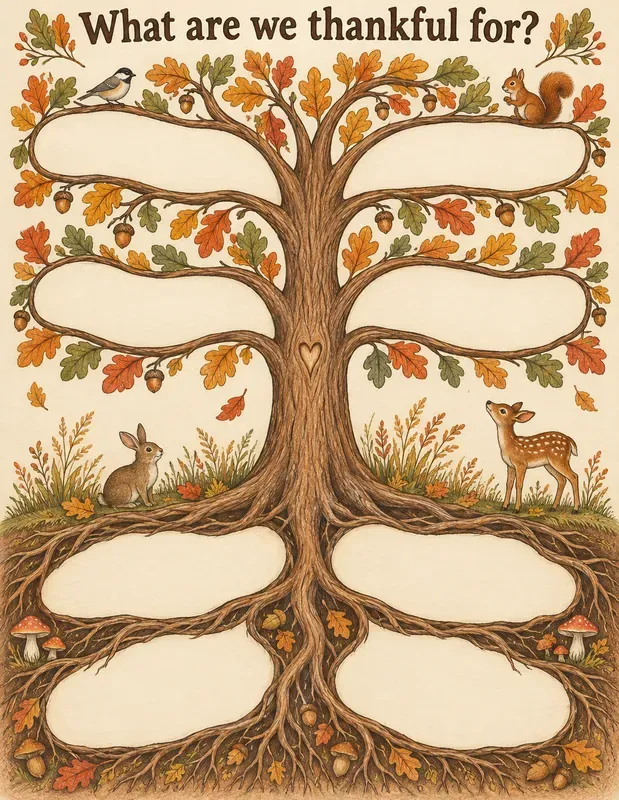 Kids Gratitude Tree Page Makers