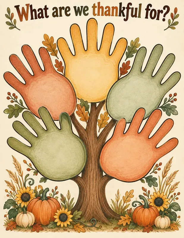 Kids Gratitude Tree Page Makers