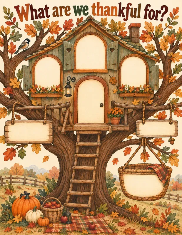 Kids Gratitude Tree Page Makers