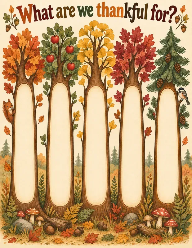 Kids Gratitude Tree Page Makers