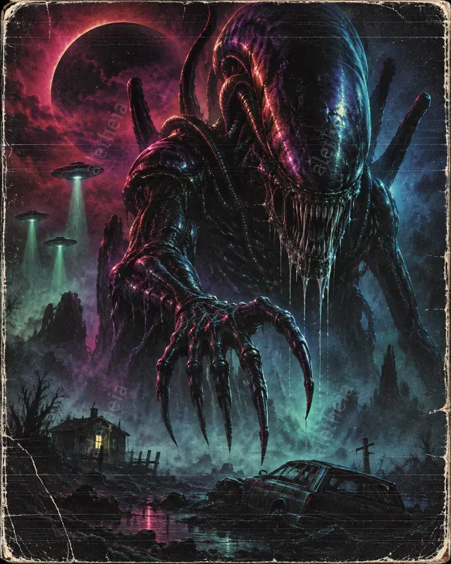 Retro Halloween VHS Movie Poster Art