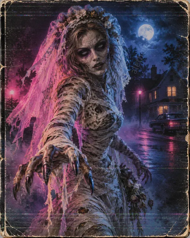 Retro Halloween VHS Movie Poster Art
