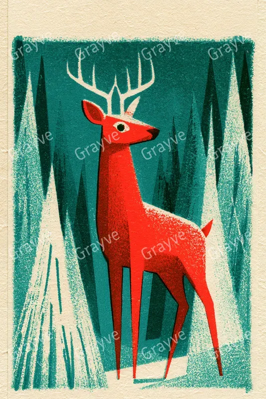 Midcentury Christmas Card Illustrations