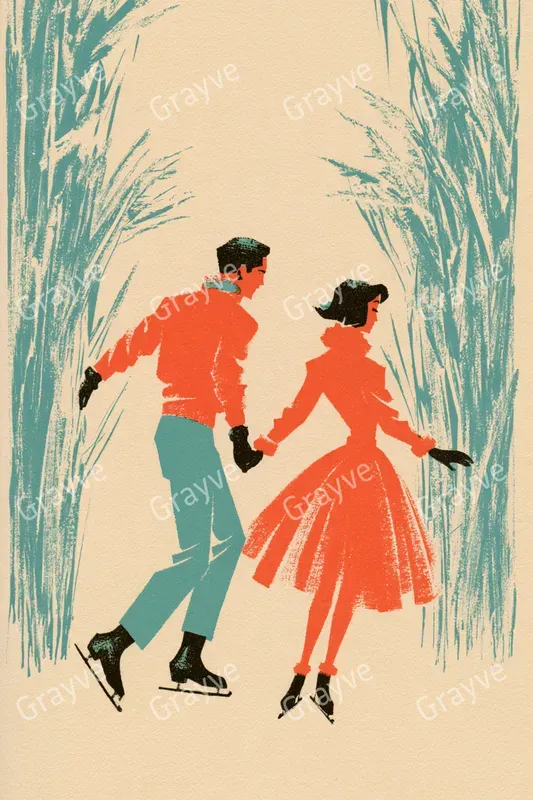 Midcentury Christmas Card Illustrations
