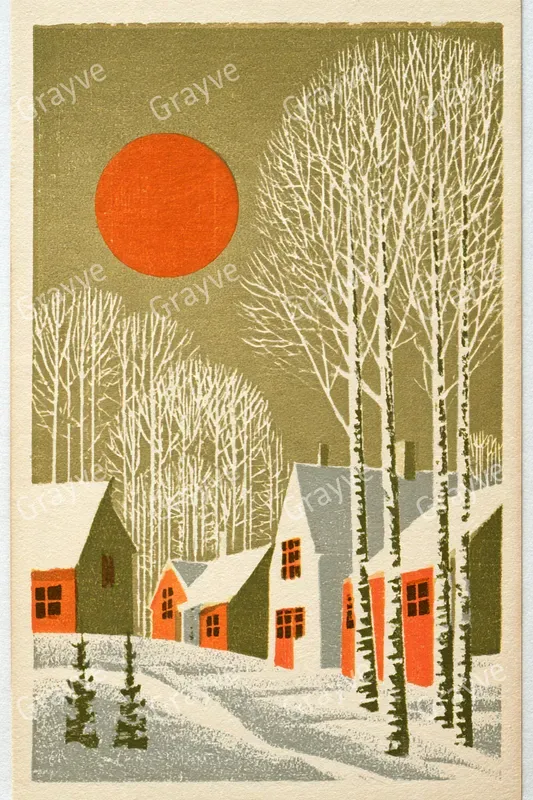 Midcentury Christmas Card Illustrations