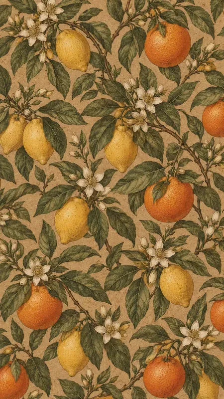 Botanical Kraft Paper Seamless Patterns