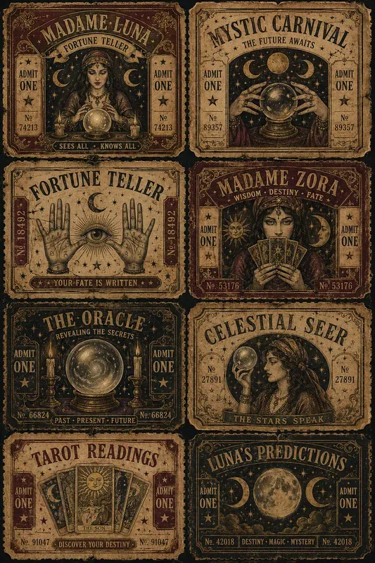 Vintage Carnival Ticket Collages