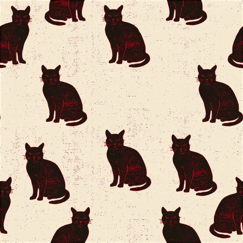 Halloween Block Print Seamless Patterns
