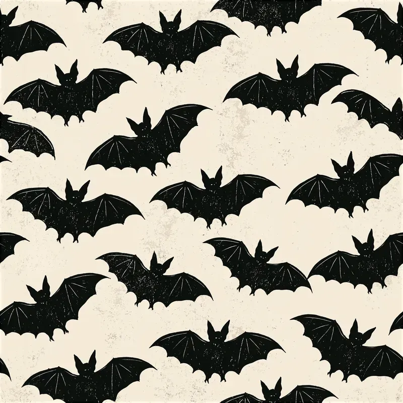 Halloween Block Print Seamless Patterns