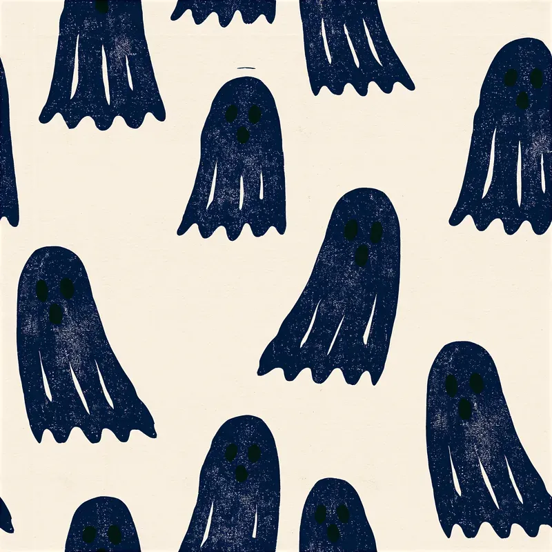 Halloween Block Print Seamless Patterns