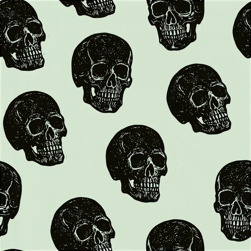 Halloween Block Print Seamless Patterns