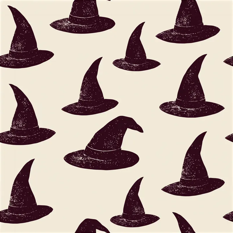Halloween Block Print Seamless Patterns