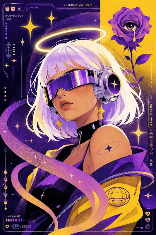 Retro Futuristic Cyber Pop Portraits