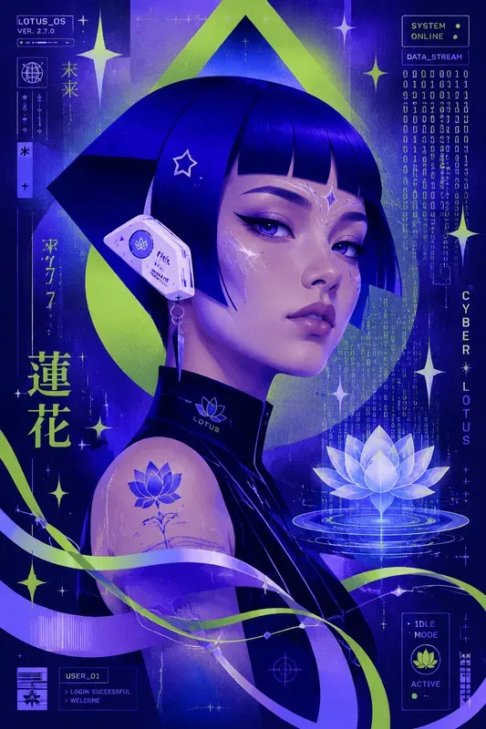 Retro Futuristic Cyber Pop Portraits