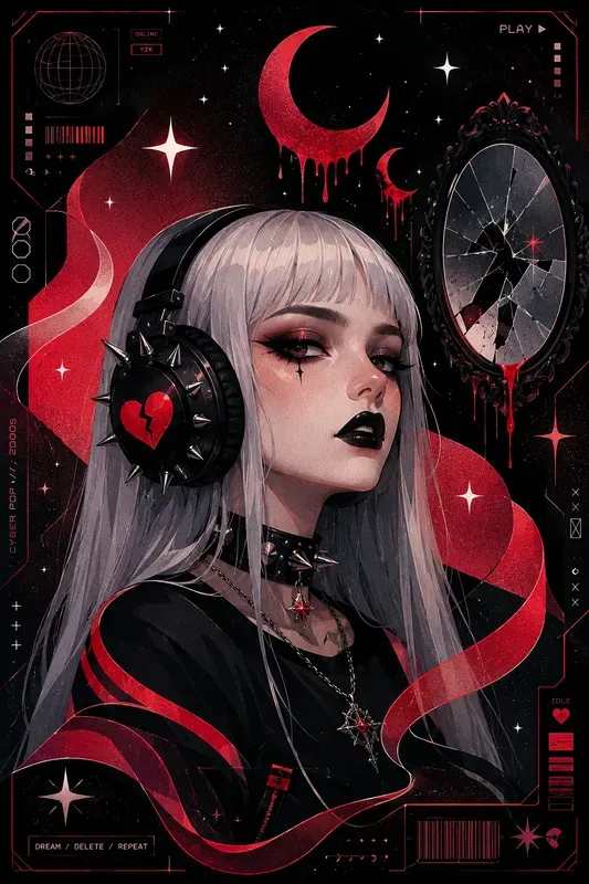 Retro Futuristic Cyber Pop Portraits