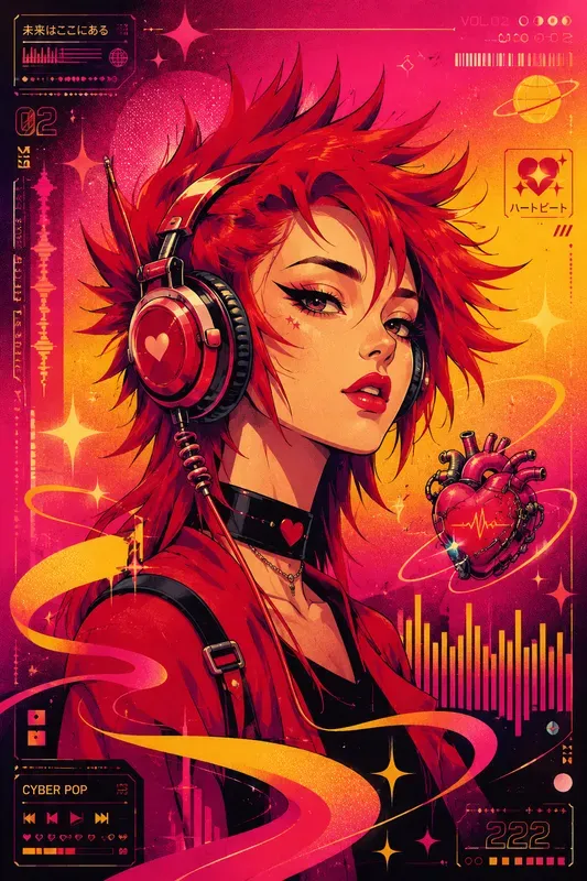 Retro Futuristic Cyber Pop Portraits