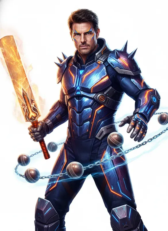 Futuristic Cricket Warrior Portrait Ais