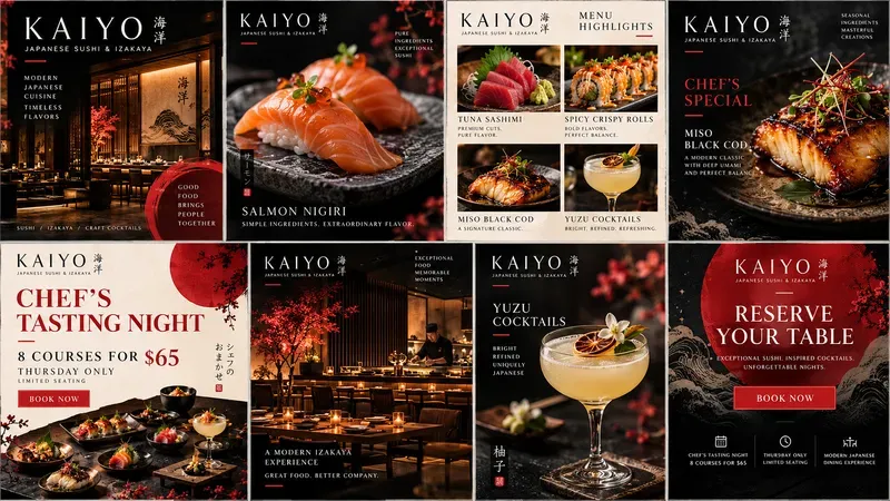 Restaurant Social Media Promo Kits