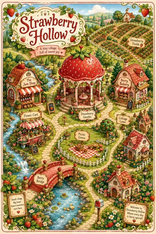 Whimsical Storybook Village Maps