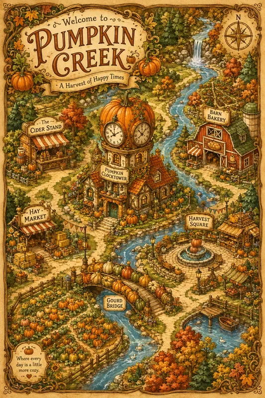 Whimsical Storybook Village Maps