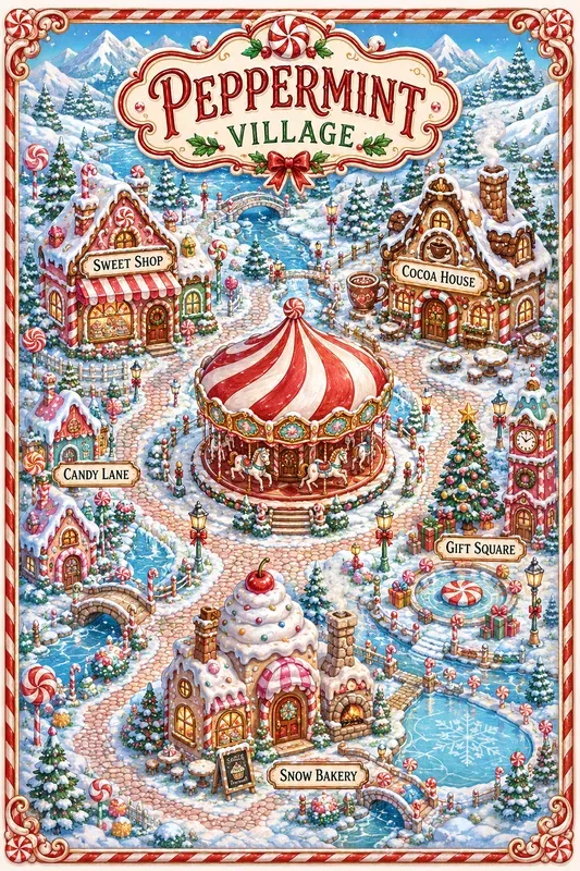 Whimsical Storybook Village Maps