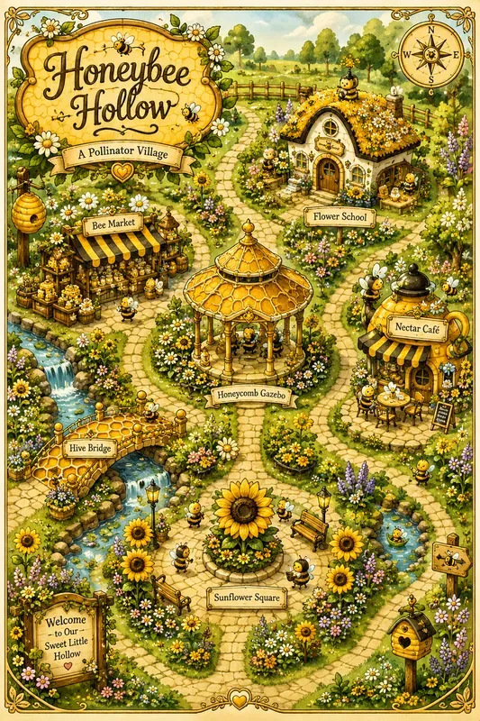 Whimsical Storybook Village Maps