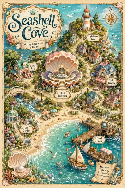 Whimsical Storybook Village Maps