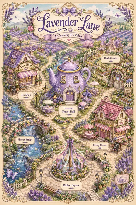 Whimsical Storybook Village Maps