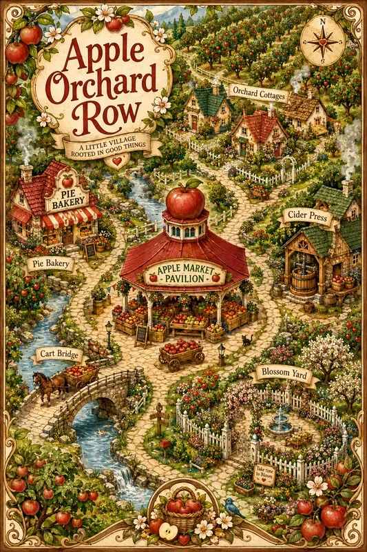 Whimsical Storybook Village Maps