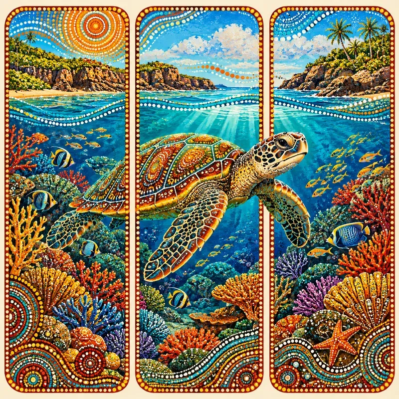 Australian Dot Art Story Panels