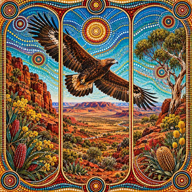 Australian Dot Art Story Panels