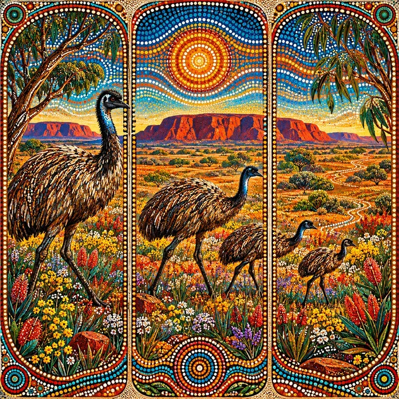Australian Dot Art Story Panels