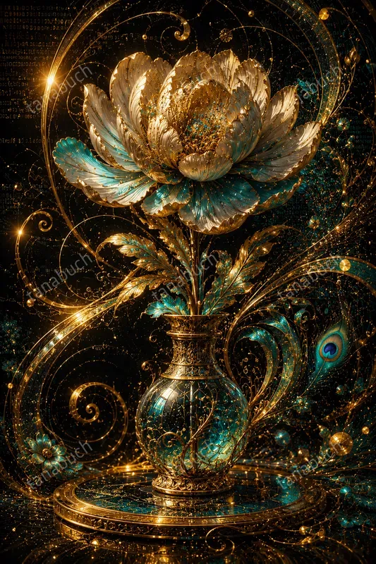 Ornate Golden Spiral Digital Baroques