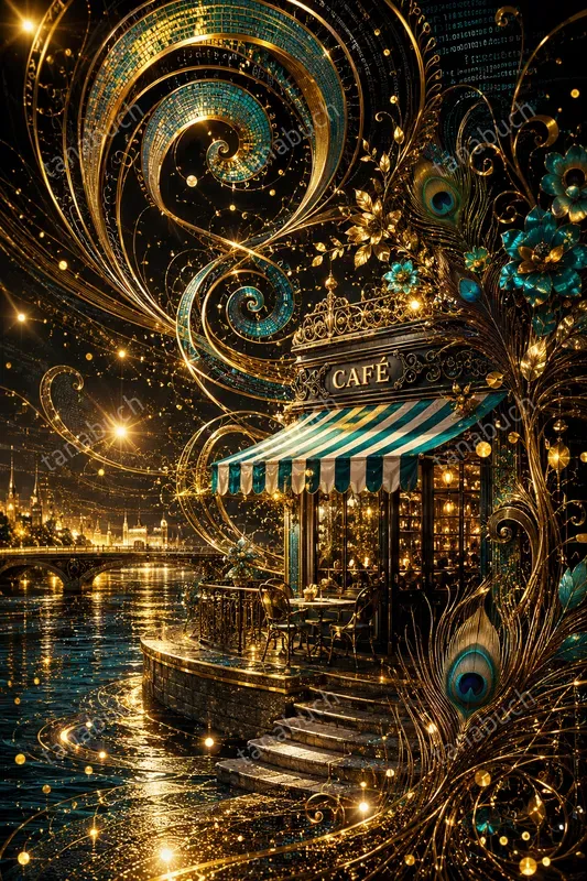 Ornate Golden Spiral Digital Baroques