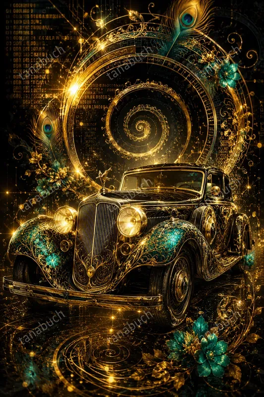 Ornate Golden Spiral Digital Baroques