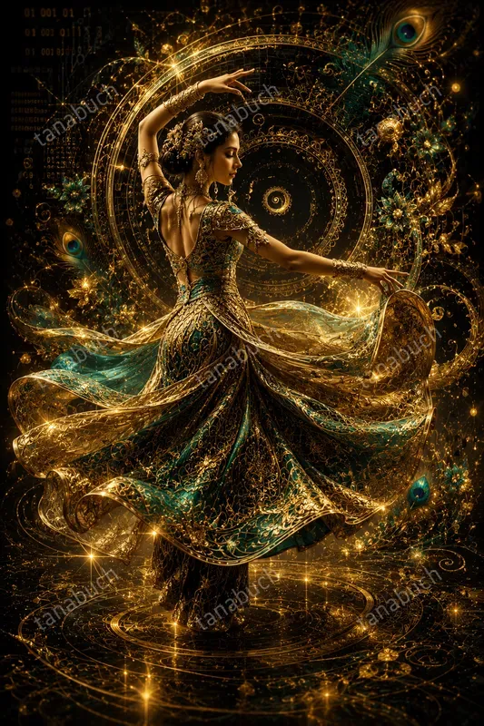 Ornate Golden Spiral Digital Baroques