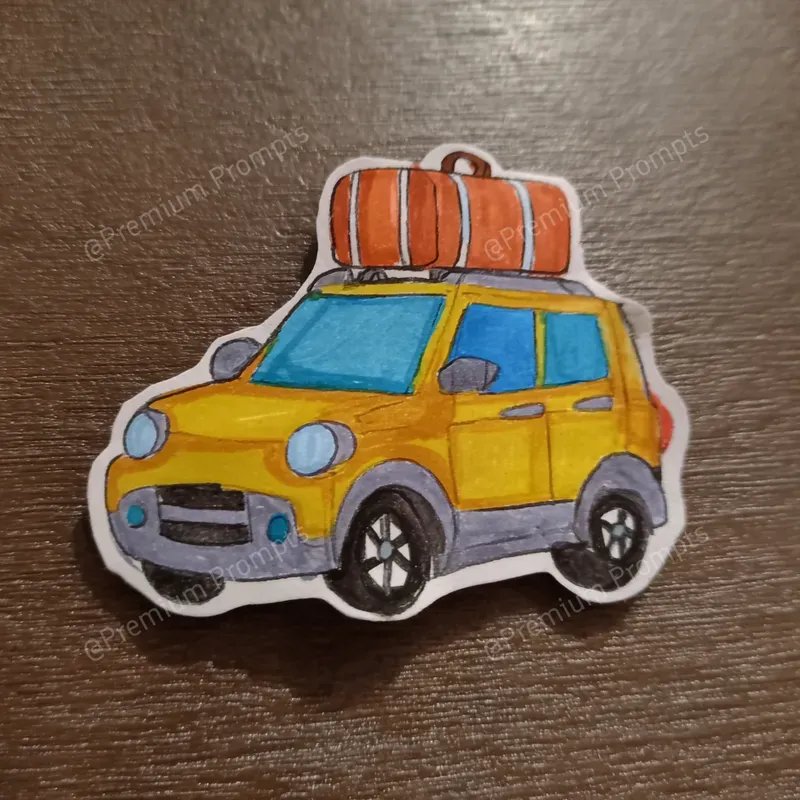 Childs Drawing Hand Cut Paper Stickers