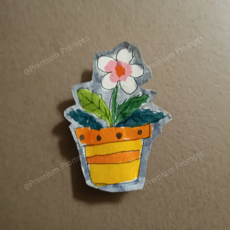 Childs Drawing Hand Cut Paper Stickers