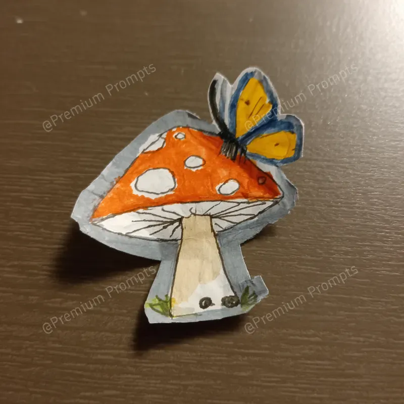 Childs Drawing Hand Cut Paper Stickers