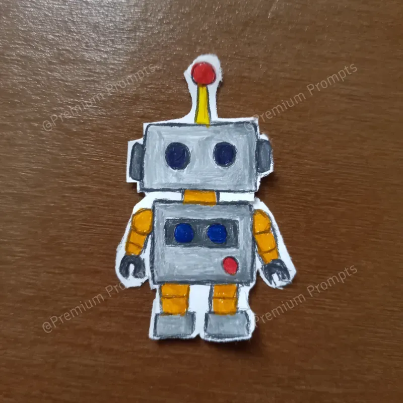 Childs Drawing Hand Cut Paper Stickers